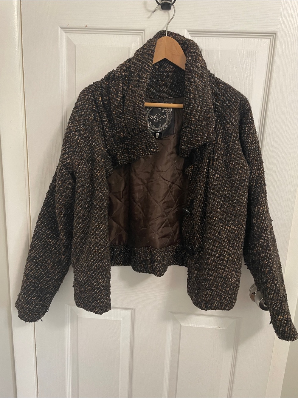 Nick & Mo Brown Textured Cropped Blazer